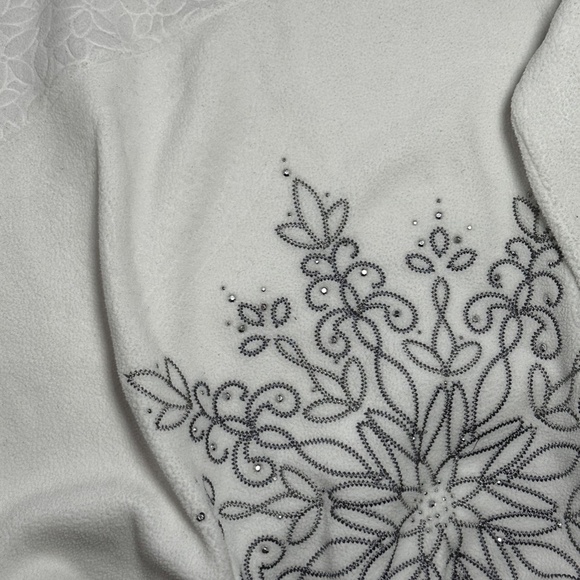 alfred dunner snowflake fleece crewneck pullover - Picture 3 of 6
